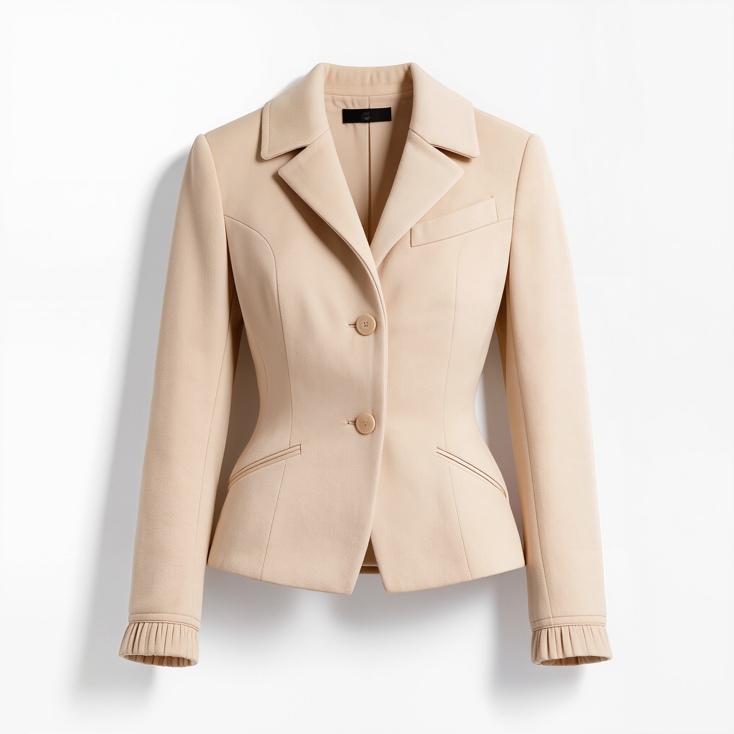 Tailored Beige Wool-Blend Jacket